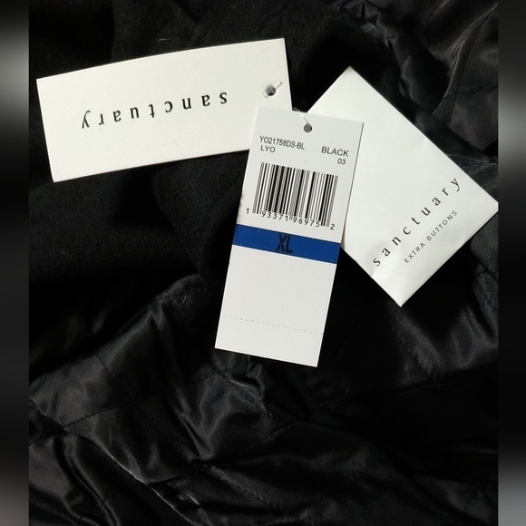 New Black Wool Coat / Size XL - Picture 7 of 10